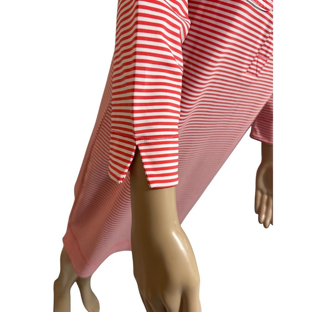 Vineyard Vines Performance Red White Striped Collared Shirt Dress Medium - Picture 4 of 8